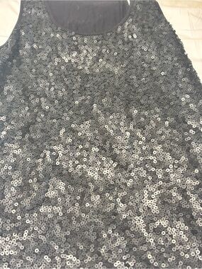 Black Sequin Tank Top - Elegant Evening Women's Top